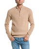 two-tone plaited rib cashmere 1/4-zip sweater