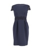 lace-trimmed shift dress in navy blue polyester