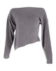 alexander wang off shoulder sweater in grey cotton