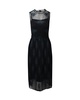 sleeveless embroidered tulle dress in black polyester