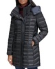 removable hood marble quilted down jacket in black