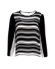 sandro striped top in black and white silk