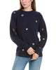 wool & cashmere-blend rainbow heart studded jumper