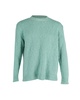 roundneck knit sweater in green merino wool