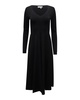 v-neck midi dress in black rayon