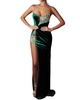 criss-cross sweetheart prom dress in emerald