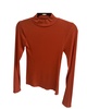 women's ribbed long sleeve top in rust