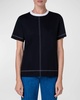 cotton jersey t-shirt with contract neck trim in black