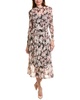 mock neck mesh maxi dress