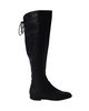 back thigh lace knee high boots in black  leather