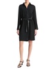 leather trim shirtdress