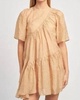 dee dee stripe baby doll dress in brown