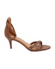 studded kitten heel sandals in brown leather