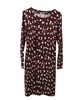 archive leopard print bandage dress in burgundy silk