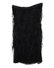 feather detail skirt in black polyamide
