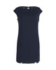 metal detail shift dress in navy blue polyester
