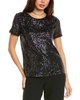 Anne Klein Womens Sequined Blouse