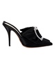 lola embellished mules in black satin