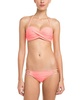 women's tab side strap hipster bikini bottom in coral