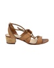 margo crisscross sandals in brown leather