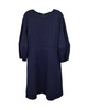 long sleeve dress in navy blue wool