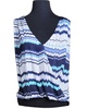 printed v-neck surplice tank top in multi