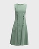 giselle midi dress with lace-up detail