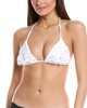 lace ruffle triangle bikini top