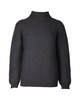 chunky knit turtleneck sweater in charcoal merino wool