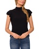 double ruffle sleeve mock neck top