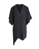 v-neck asymmetrical dress in black acetate