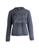 embroidered tiger melange sweatshirt in grey cotton