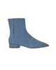 pointed toe boots in blue denim