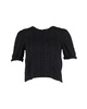 textured crop top in black acetate