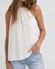 ruffle edge halter top in white