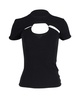 cut out t-shirt with metal ring in black cotton
