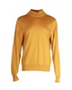 funnel-neck sweater in yellow wool