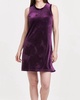justine high neck sleeveless swing dress in purple