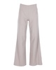 wide-leg pants in beige wool