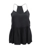 peplum hem camisole top in black silk