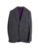 baroque motif print blazer and trousers suit set in gray wool