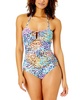 bandeau keyhole shirred one-piece