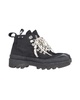 lug sole boots in black canvas