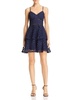 lace stars tiered strappy mini dress in blue