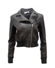 cropped biker jacket in black leather