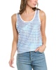 metallic stripe linen-blend tank