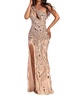 one-shoulder prom dress in champagne