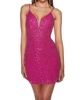 sweetheart embellished prom dress in raspberry