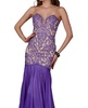 beaded bodice prom dress in violet/nude
