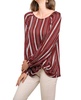 striped gathered blouse in wine
